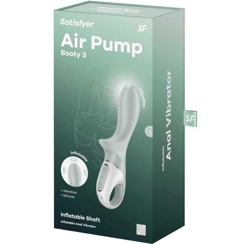SATISFYER - ΑΝΤΛΙΑ ΑΕΡΑ BOOTY 3 ΦΟΥΣΚΩΤΟΣ ΠΡΩΚΤΙΚΟΣ ΔΟΝΗΤΗΣ ΓΚΡΙΖΟΠΡΑΣΙΝΟΣ