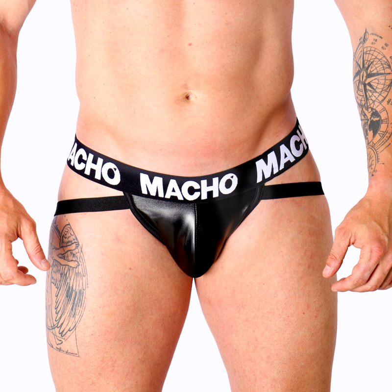 MACHO - MX25NC JOCK ΜΑΥΡΟ ΔΕΡΜΑΤΙΝΟ L