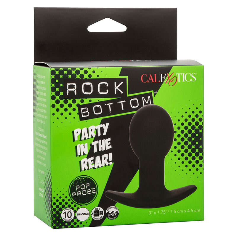 CALEXOTICS - Πρωκτικό βύσμα Rock Bottom 10 δονήσεων σιλικόνης μαύρο