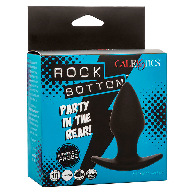CALEXOTICS - ROCK BOTTOM PERFECT ANAL PLUG 10 VIBRATIONS ΣΙΛΙΚΟΝΗΣ ΜΑΥΡΟ