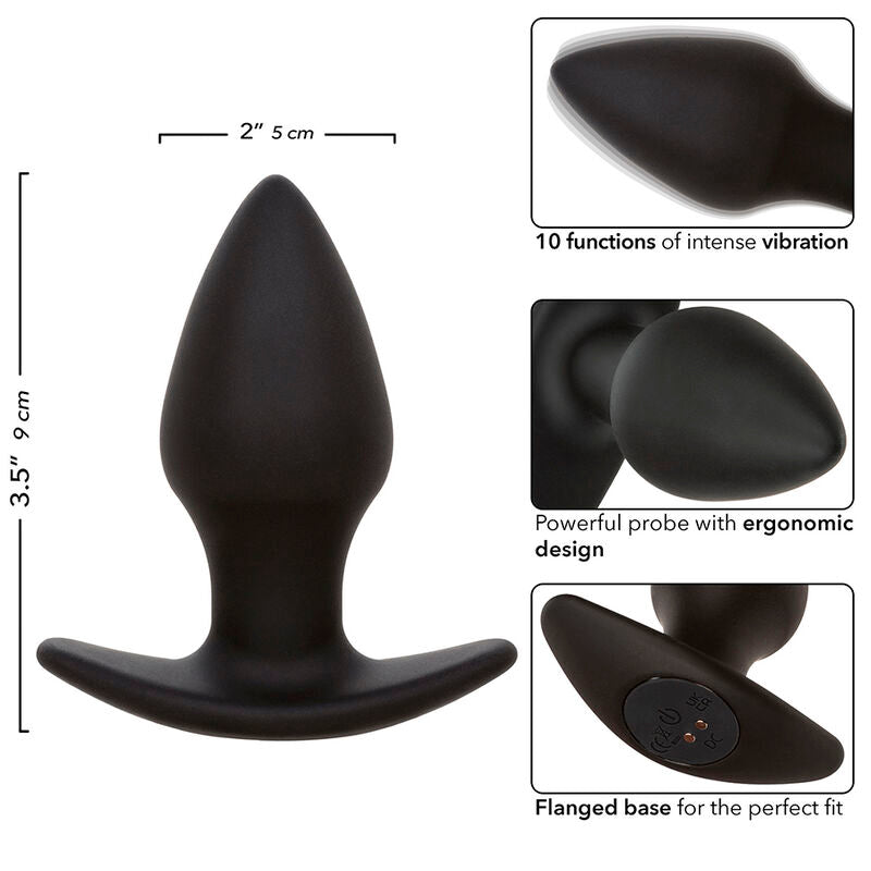 CALEXOTICS - ROCK BOTTOM PERFECT ANAL PLUG 10 VIBRATIONS ΣΙΛΙΚΟΝΗΣ ΜΑΥΡΟ