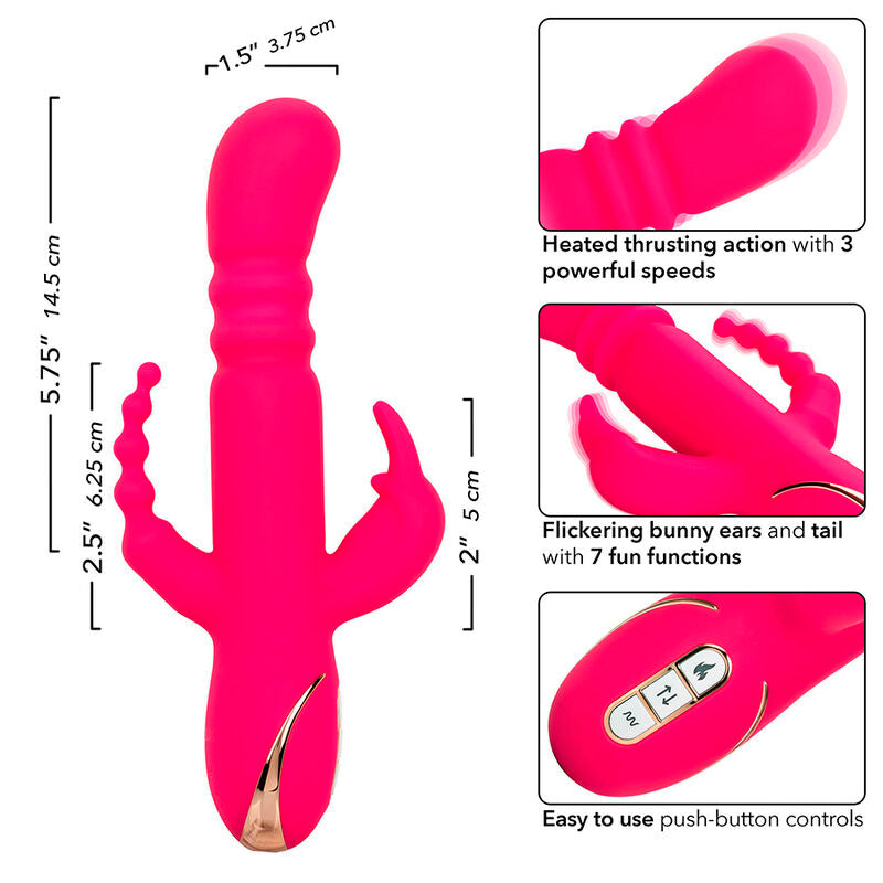CALEXOTICS - JACK FANTASY ΤΡΙΠΛΗ ΘΕΡΜΑΙΝΟΜΕΝΗ ΔΟΝΗΣΗ RABBIT ΡΟΖ