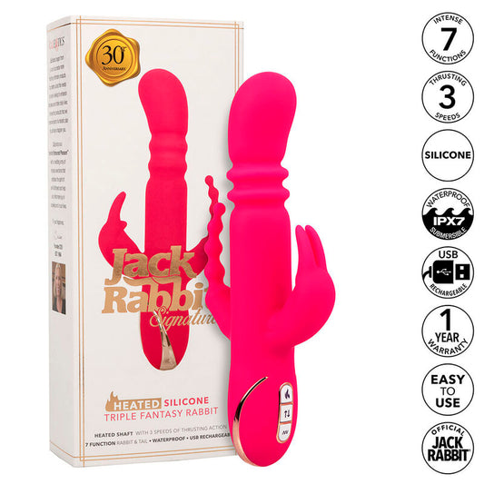 CALEXOTICS - JACK FANTASY ΤΡΙΠΛΗ ΘΕΡΜΑΙΝΟΜΕΝΗ ΔΟΝΗΣΗ RABBIT ΡΟΖ