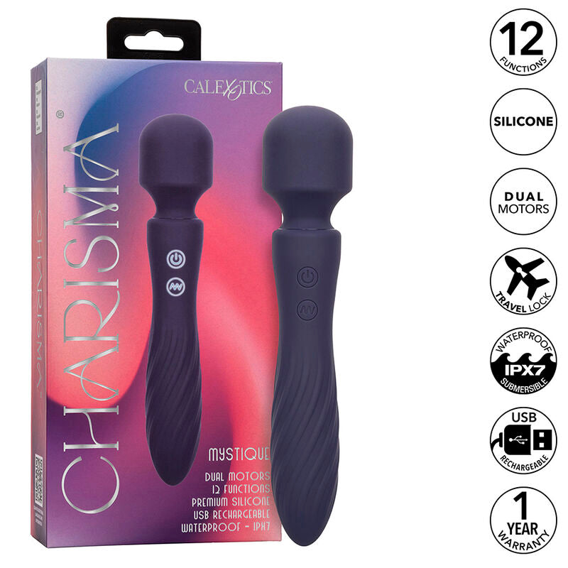CALEXOTICS - CHARISMA MYSTIQUE ΜΑΣΑΖ ΔΙΠΛΩΝ ΚΙΝΗΤΗΡΩΝ 12 ΛΕΙΤΟΥΡΓΙΩΝ 20,5 CM X 4,5 CM ΜΩΒ