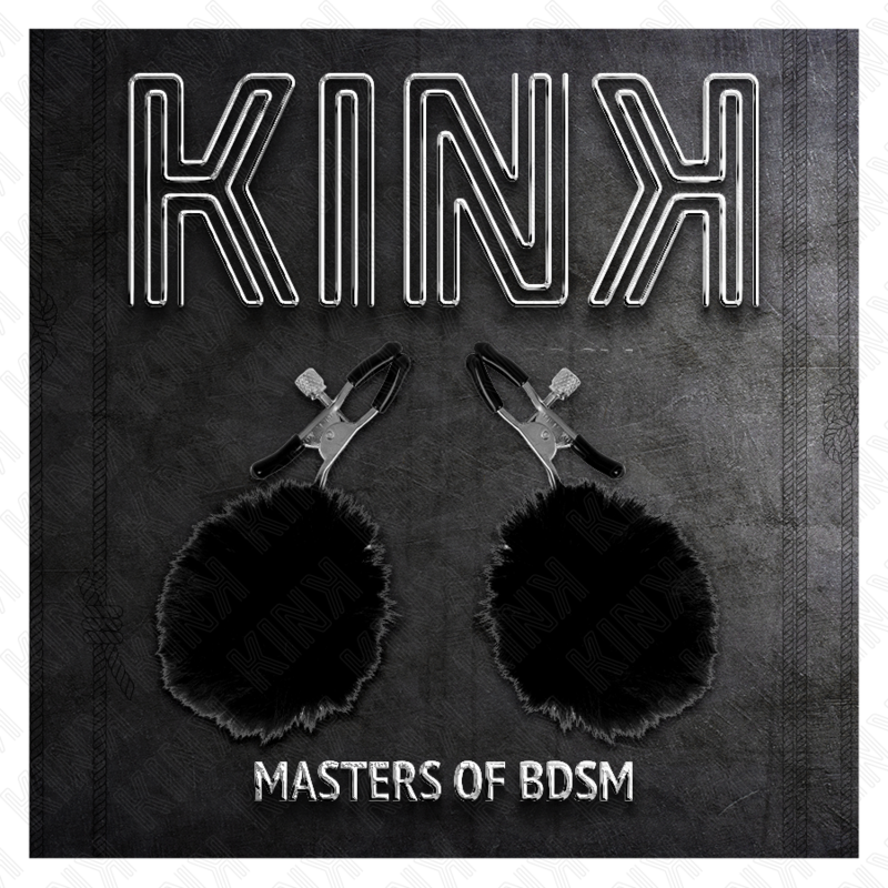 KINK - Σφιγκτήρας θηλής με τεχνητή γούνα, μαύρος, 6 cm
