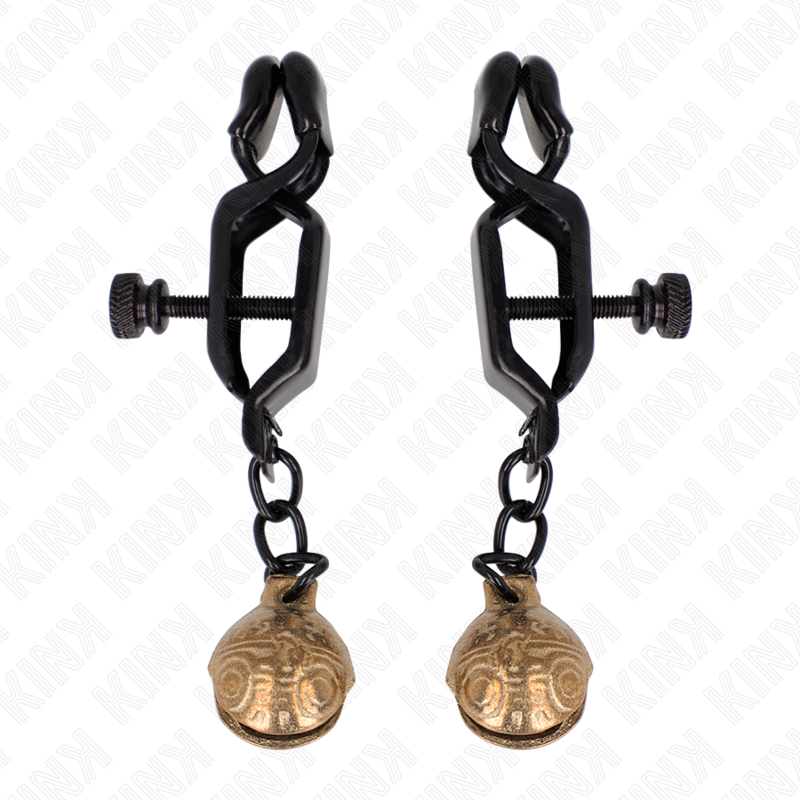 KINK - Σφιγκτήρες θηλών τύπου Bell Jaw, μαύροι 7 cm