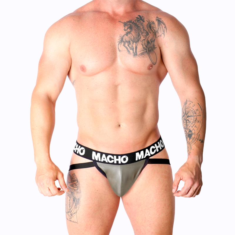 MACHO - MX27GR ΔΕΡΜΑΤΙΝΗ ΦΟΡΜΑ JOCK ΓΚΡΙ ΜΠΕΖ S