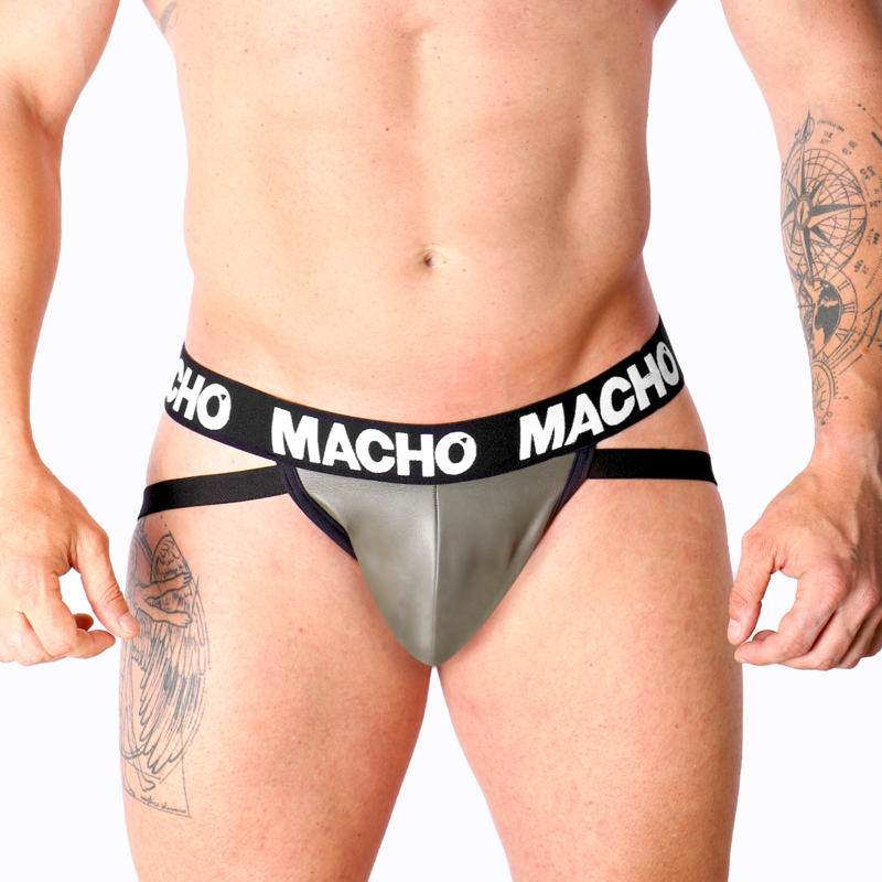 MACHO - MX27GR ΔΕΡΜΑΤΙΝΗ ΦΟΡΜΑ JOCK ΓΚΡΙ ΜΠΕΖ S
