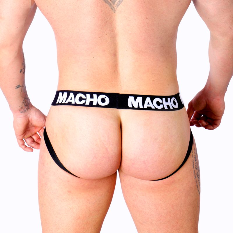 MACHO - MX25NC JOCK ΜΑΥΡΟ ΔΕΡΜΑΤΙΝΟ XL