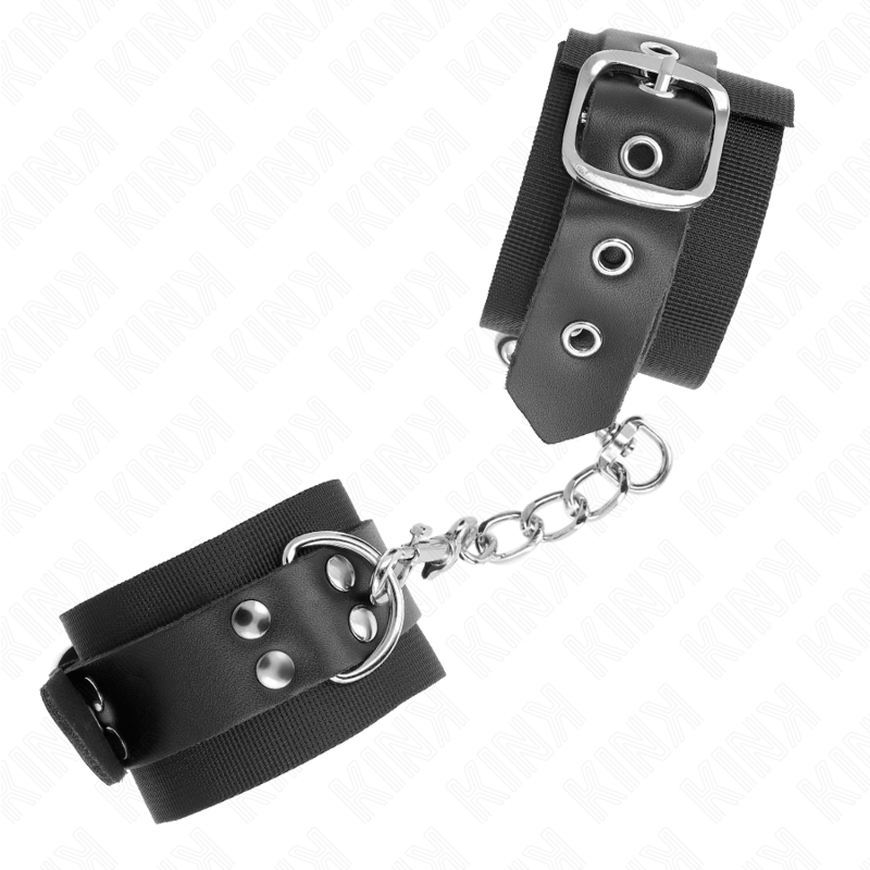 KINK - ΝΑΪΛΟΝ ΚΑΡΠΟΙ ΜΑΥΡΟΙ ΜΕ ΔΕΡΜΑΤΙΝΗ ΖΩΝΗ ΜΑΥΡΗ ΡΥΘΜΙΖΟΜΕΝΗ 19-29 CM X 5,1 CM