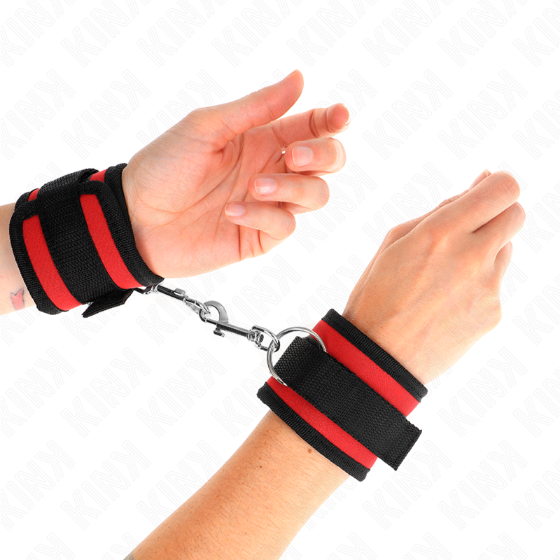 KINK - Νάιλον Δέστρες Καρπού με Hook&Loop Κόκκινο-Μαύρο Μοντέλο 2 Ρυθμιζόμενες 18-35 CM X 6 CM