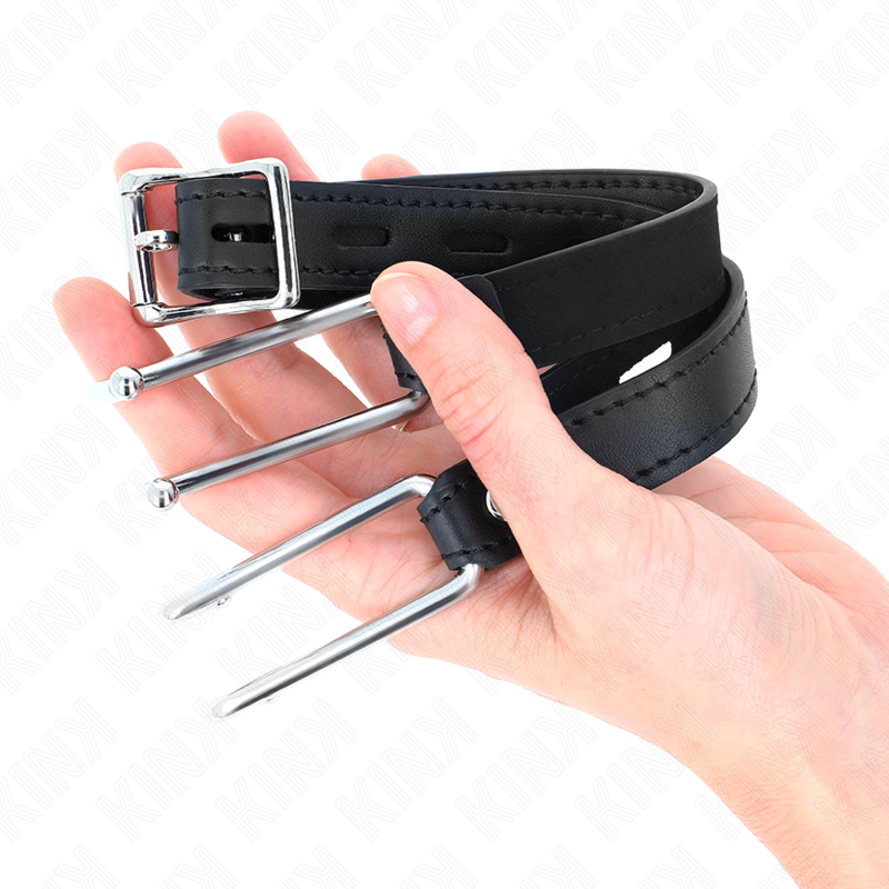 KINK - ΜΕΤΑΛΛΙΚΟ ΓΑΝΤΖΟ ΦΙΜΩΤΗΡΑ 11,5 CM ΜΕ ΛΟΥΡΑΚΙ ΔΕΡΜΑΤΙΝΗΣ ΡΥΘΜΙΖΟΜΕΝΟ 39-58 CM X 2 CM