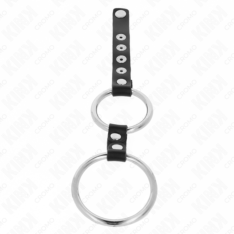 KINK - ΔΙΠΛΟΣ ΜΕΤΑΛΛΙΚΟΣ ΔΑΧΤΥΛΙΔΙ ΓΙΑ ΠΕΟΣ 3,8 CM ΕΩΣ 5 CM ΣΥΝΔΕΔΕΜΕΝΟΣ ΜΕ ΔΕΡΜΑ