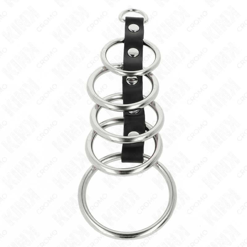 KINK - 5 ΜΕΤΑΛΛΙΚΟΙ ΔΑΧΤΥΛΙΔΙΑ ΠΕΟΥΣ 3,2 CM ΕΩΣ 5 CM ΣΥΝΔΕΔΕΜΕΝΑ ΜΕ ΔΕΡΜΑ