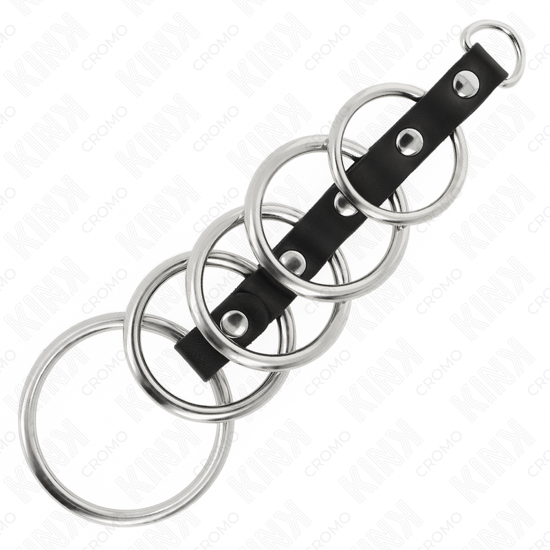KINK - 5 ΜΕΤΑΛΛΙΚΟΙ ΔΑΧΤΥΛΙΔΙΑ ΠΕΟΥΣ 3,2 CM ΕΩΣ 5 CM ΣΥΝΔΕΔΕΜΕΝΑ ΜΕ ΔΕΡΜΑ
