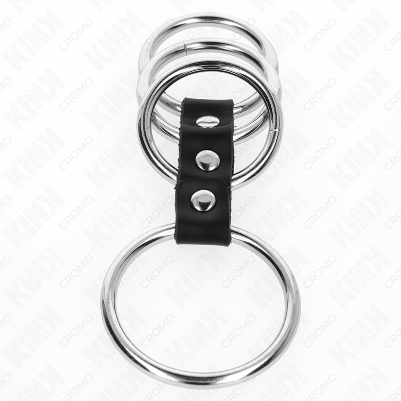 KINK - 4 ΜΕΤΑΛΛΙΚΟΙ ΔΑΧΤΥΛΙΔΙΑ ΠΕΟΥΣ 3,7 CM ΕΩΣ 5 CM ΣΥΝΔΕΔΕΜΕΝΑ ΜΕ ΔΕΡΜΑ