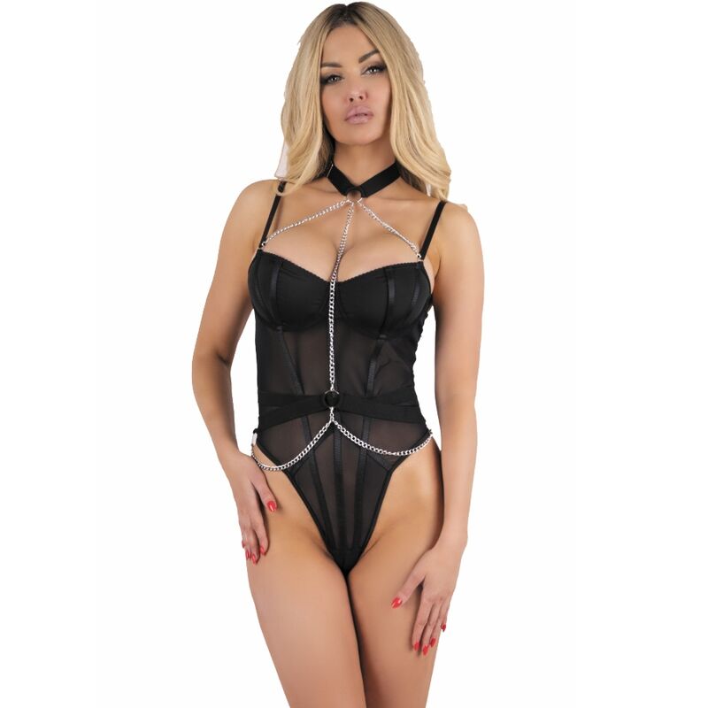 LIVCO CORSETTI FASHION - RUBIKA LC XG079 ΣΩΜΑ ΜΕ ΤΣΟΚΕΡ ΜΑΥΡΟ XL