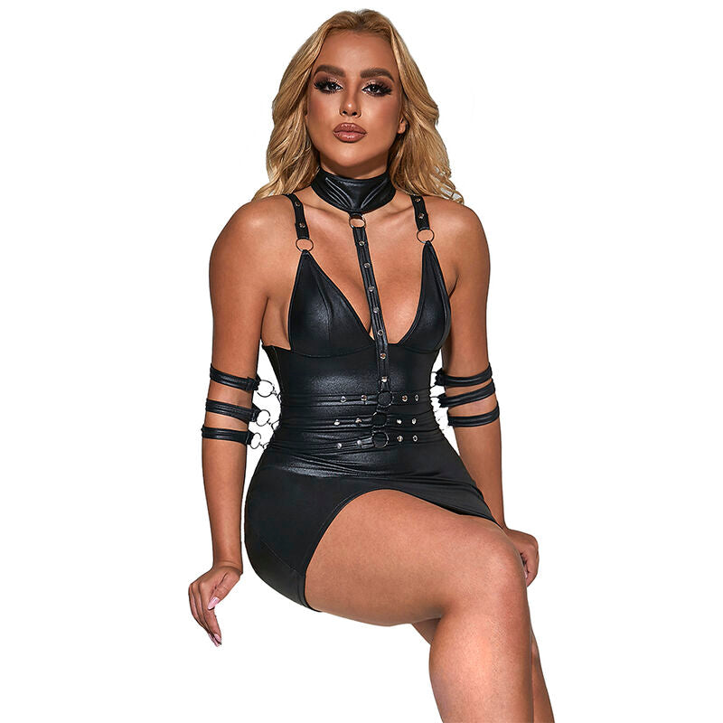 SUBBLIME - 954406 ΔΕΡΜΑΤΙΝΟ ΦΟΡΕΜΑ BONDAGE ΜΑΥΡΟ S/M