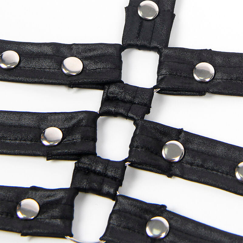 SUBBLIME - 954413 ΔΕΡΜΑΤΙΝΟ ΣΩΜΑ BONDAGE ΜΑΥΡΟ L/XL