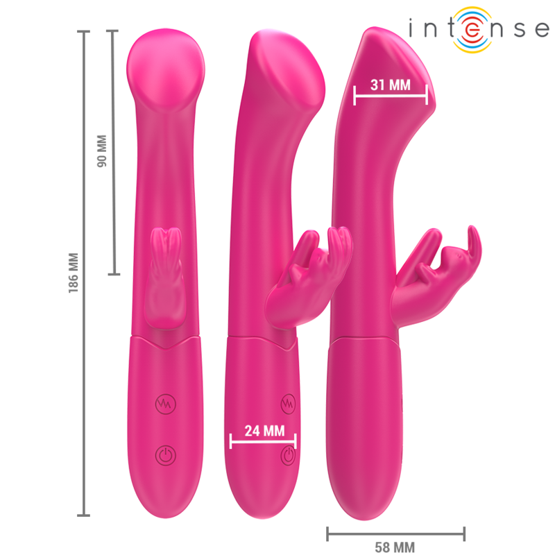ΔΟΝΗΤΗΣ INTENSE - JULIETA RABBIT 18,6 CM 10 ΔΟΝΗΣΕΙΣ ΡΟΖ