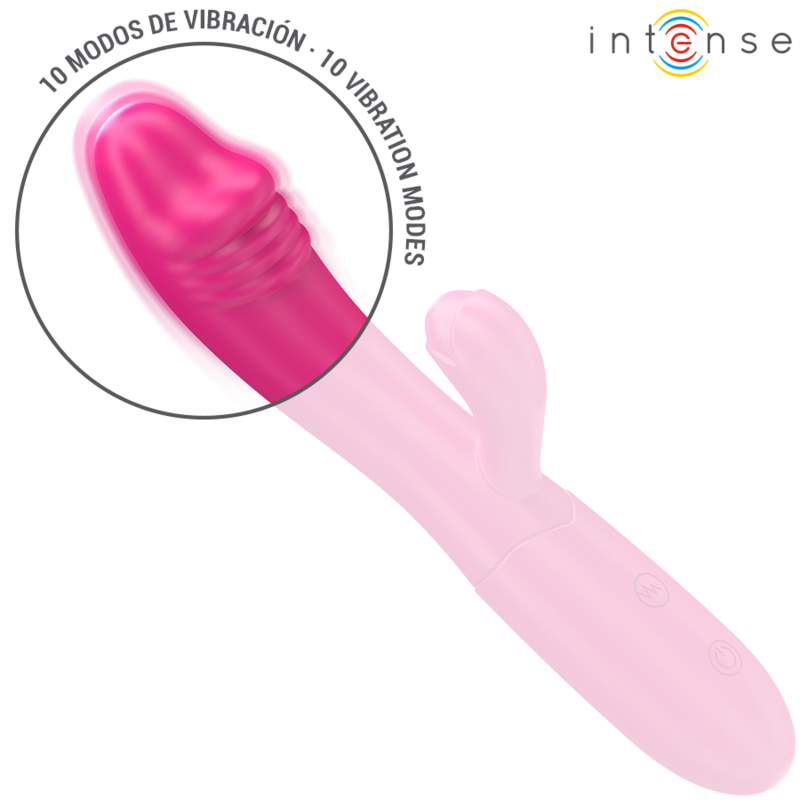 INTENSE - IVY ΕΥΚΑΜΠΤΟΣ ΔΟΝΗΤΗΣ 10 ΔΟΝΗΣΕΩΝ ΜΕ ΔΙΕΓΕΡΤΙΚΗ ΓΛΩΣΣΑ ΡΟΖ