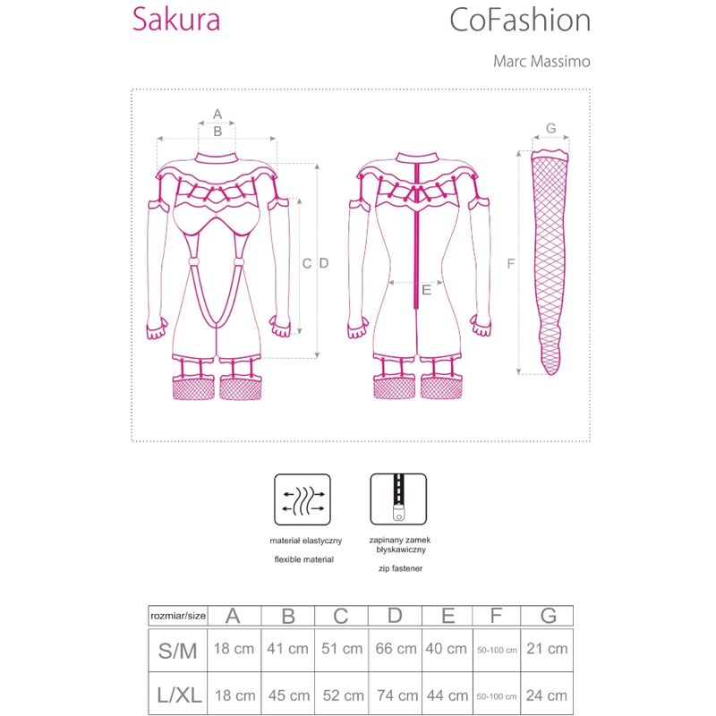 LIVCO CORSETTI FASHION - SAKURA CF 90357 ΟΛΟΣΩΜΗ ΦΟΡΜΑ + ΜΑΚΡΙΑ ΓΑΝΤΙΑ + ΖΑΡΤΖΟΝΤΙΑ ΜΑΥΡΗ L/XL