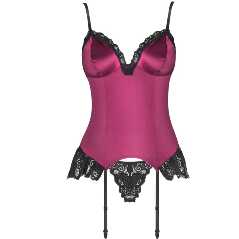 LIVCO CORSETTI FASHION - AGRAFENA CF 90436 ΚΟΡΣΕΤ + ΣΤΟΝΓΚ ΜΠΟΡΓΟΥΝΤΙ L/XL