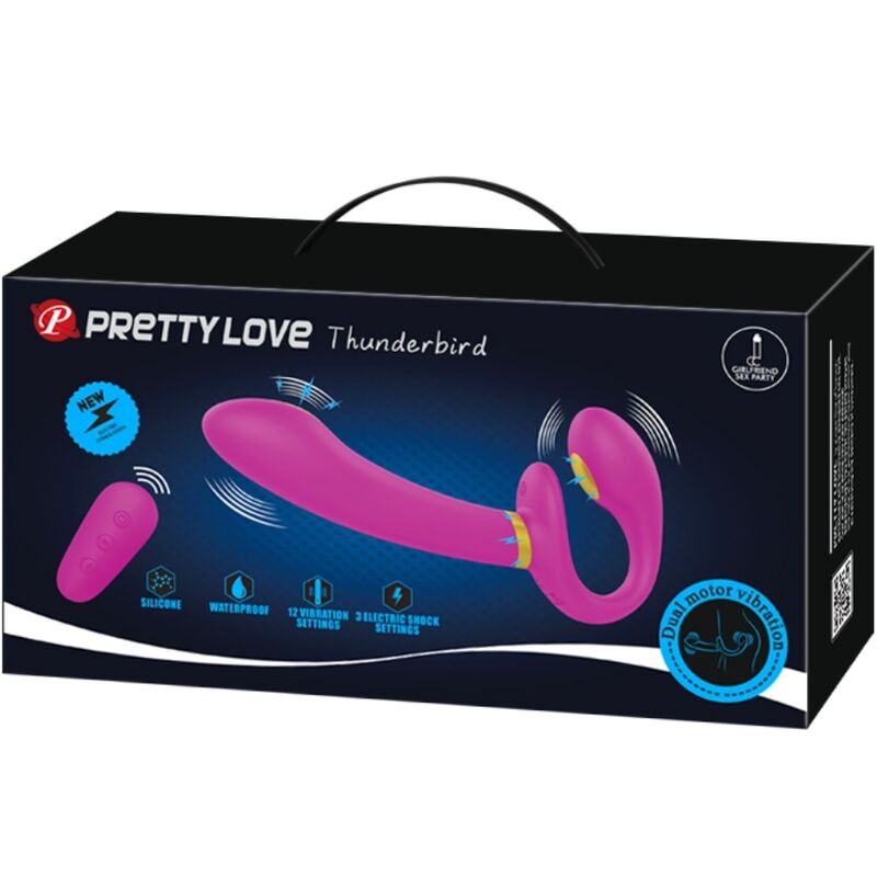 PRETTY LOVE - THUNDERBIRD ΔΙΠΛΟΣ ΔΟΝΗΤΗΣ STRAP-ON ΜΕ ΤΗΛΕΧΕΙΡΙΣΤΗΡΙΟ ΜΩΒ
