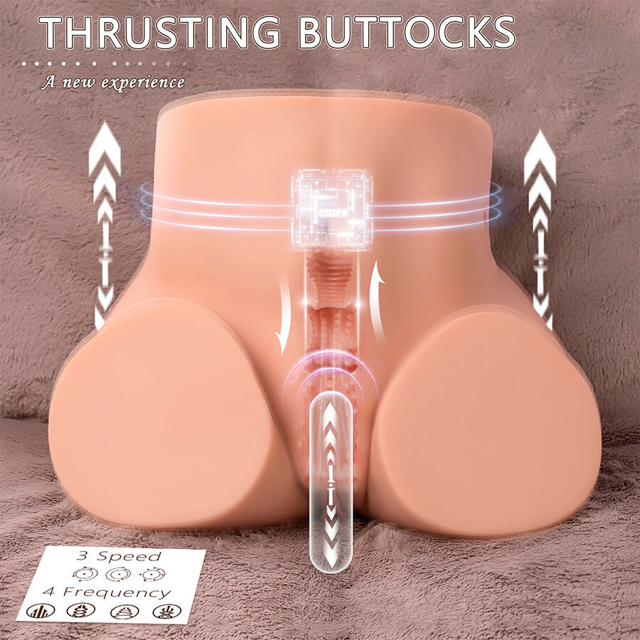 XISE - ETHEL THRUSTING REALISTIC VAGINA MASTURBATOR WITH MULTI-POSITION VIBRATION