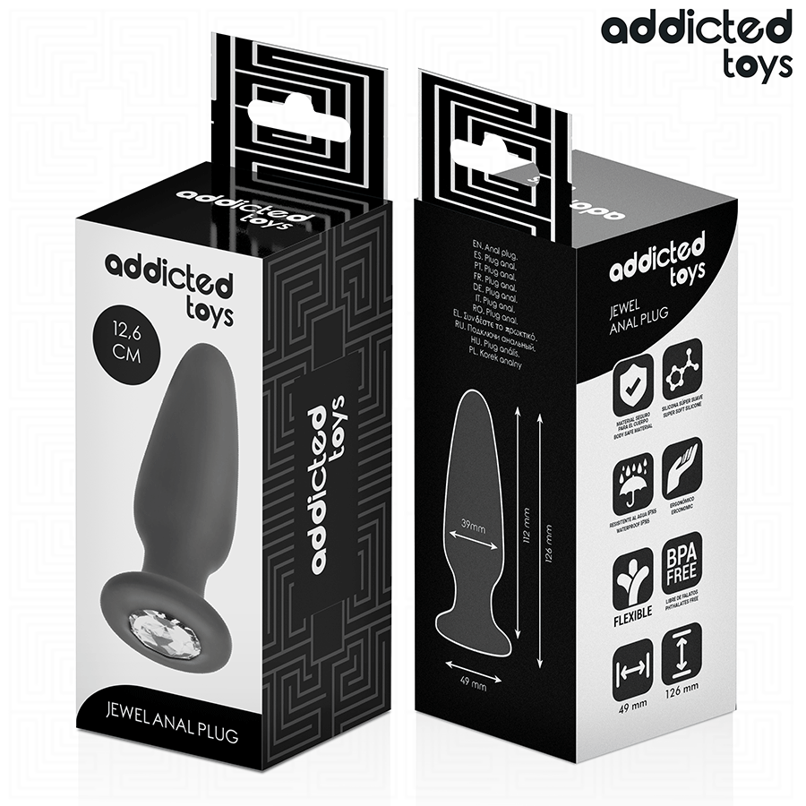 ADDICTED TOYS - Πρωκτικό βύσμα με σιλικόνη κόσμημα μέγεθος L 12,6 cm