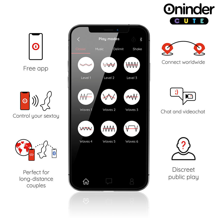ONINDER CUTE - Δονούμενος Πρωκτικός Διαστολέας για τα οπίσθια της Love - Δωρεάν Παγκόσμια Εφαρμογή