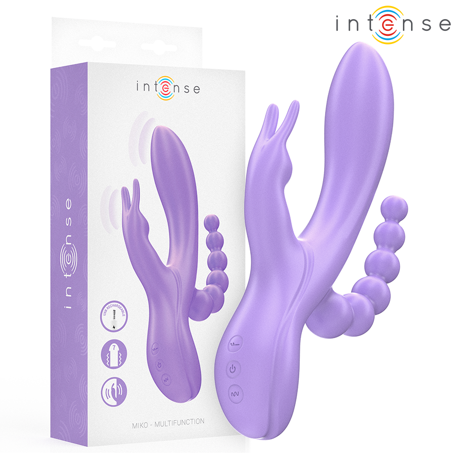 INTENSE - MIKO ΤΡΙΠΛΟΣ ΔΟΝΗΤΗΣ RABBIT & ΔΙΕΓΕΡΤΗΣ & ΠΡΩΚΤΙΚΟΣ 7 ΔΟΝΗΣΕΙΣ ΜΩΒ
