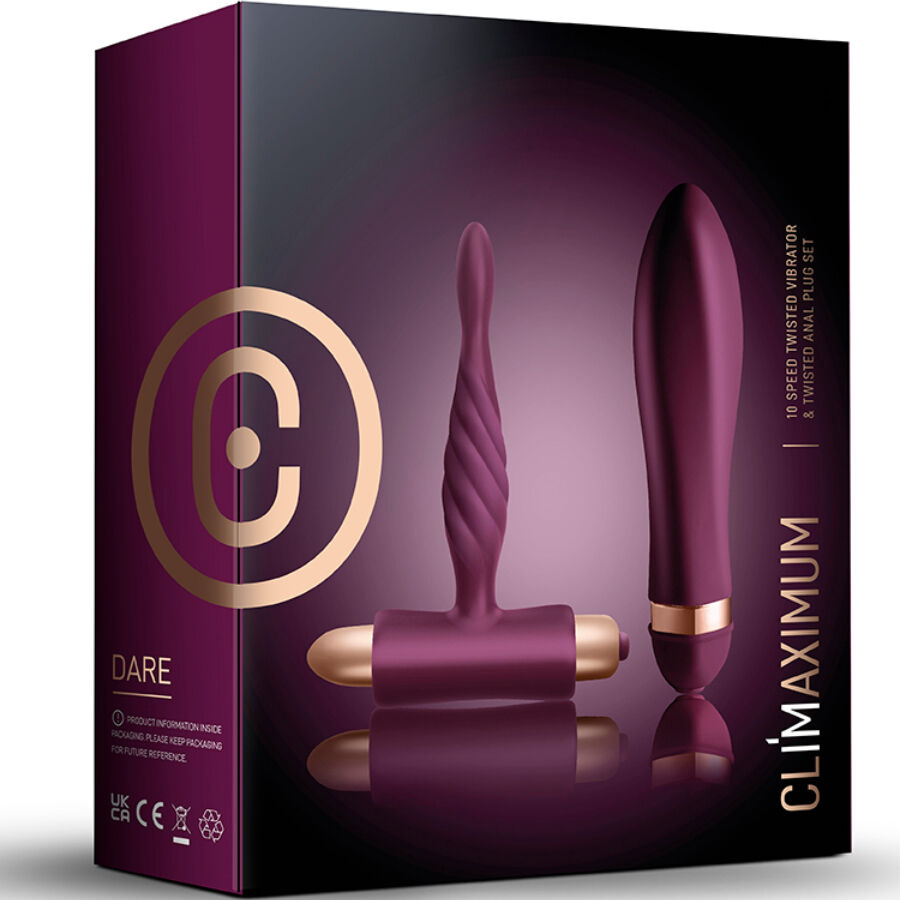 CLIMAXIMUM - DARE KIT ΣΤΡΙΦΤΟΣ ΔΟΝΗΤΗΣ + ΠΡΩΚΤΙΚΟ ΣΦΡΑΓΙΣΜΑ ΓΙΑ ΑΡΧΑΡΙΟΥΣ