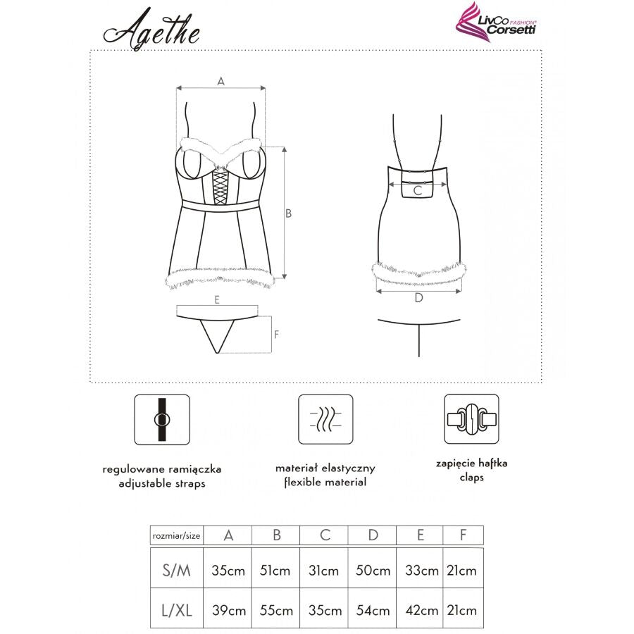 LIVCO CORSETTI FASHION - AGETHE LC 90607 ΠΟΥΚΑΜΙΣΟ + ΣΤΡΙΝΓΚ + ΧΡΙΣΤΟΥΓΕΝΝΙΑΤΙΚΟ ΣΚΟΥΦΟΣ L/XL