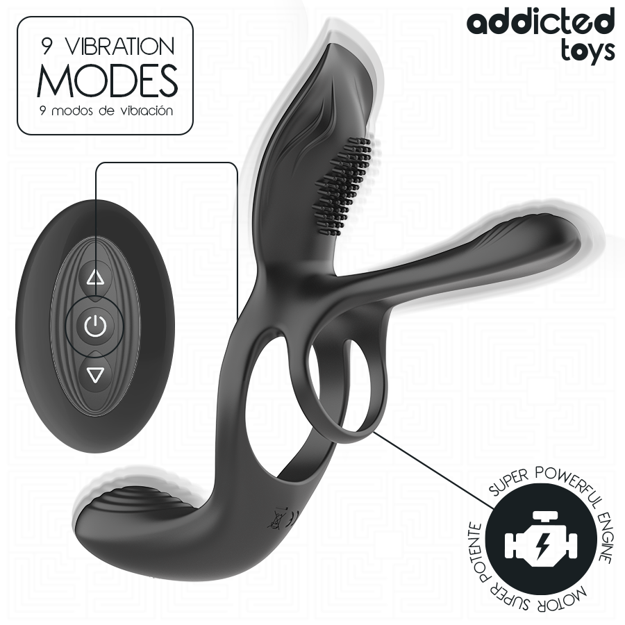 ADDICTED TOYS - DOUBLE PENIS RING WITH CLITORAL STIMULATOR