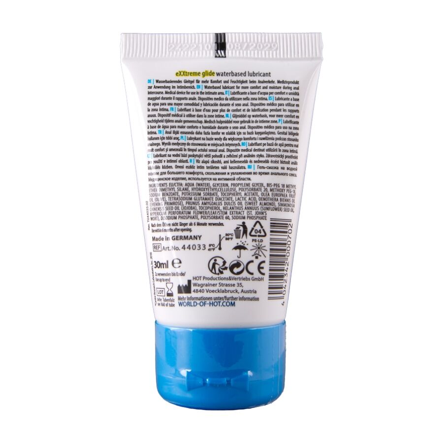 HOT - EXTREME GLIDE ΛΙΠΑΝΤΙΚΟ ΜΕ ΒΑΣΗ ΤΟ ΝΕΡΟ + ΛΑΔΙ ΑΝΕΣΗΣ A+ 30 ML
