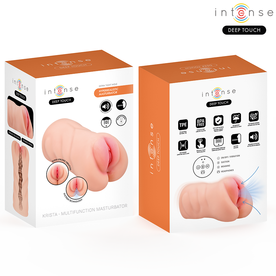 INTENSE DEEP TOUCH - KRISTA VIBRATING MOANING VAGINA MASTURBATOR AND REMOTE CONTROL