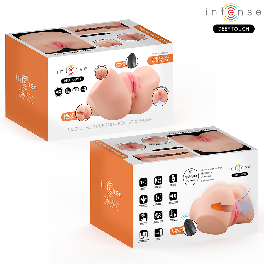INTENSE DEEP TOUCH - NICOLE ANAL AND VAGINAL MASTURBATOR WITH SUCTION, HEAT, VIBRATION AND VOICE EFFECTS WITH REMOTE CONTROL 5.3 KG