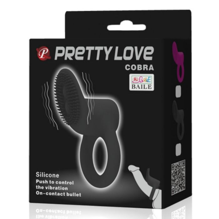 Δαχτυλίδι Δονητή Pretty Love - Cobra Μαύρο