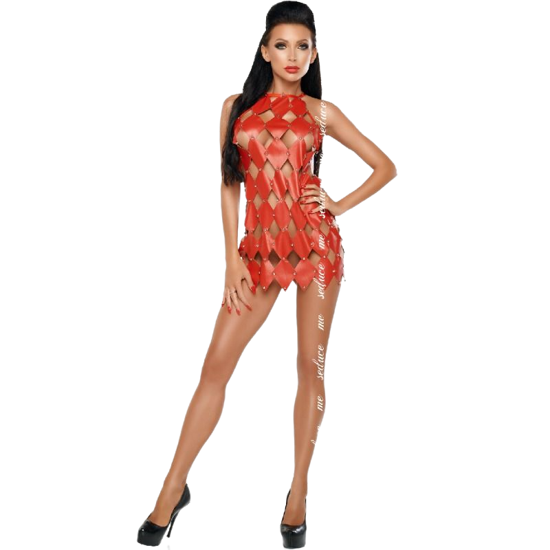 ME-SEDUCE - ΦΟΡΕΜΑ GWEN ΜΕ ΓΥΜΝΗ ΠΛΑΤΗ ΚΟΚΚΙΝΟ L/XL