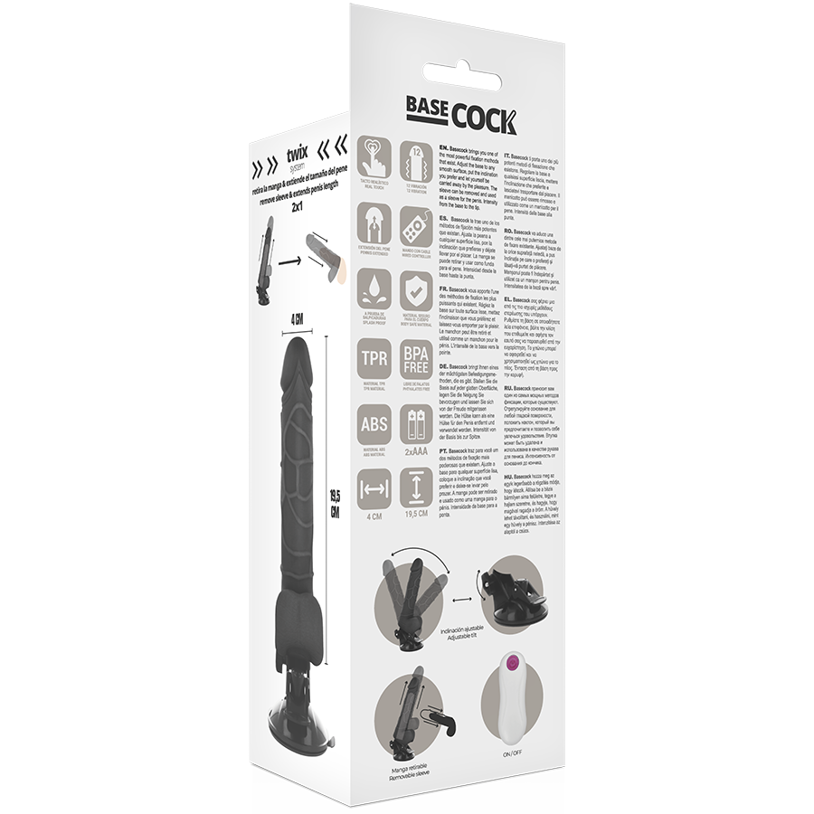 BASECOCK - ΡΕΑΛΙΣΤΙΚΟΣ ΔΟΝΗΤΗΣ ΤΗΛΕΧΕΙΡΙΣΤΗΡΙΟ ΜΑΥΡΟ ΜΕ ΟΡΧΕΙΣ 19,5 CM -O- 4 CM