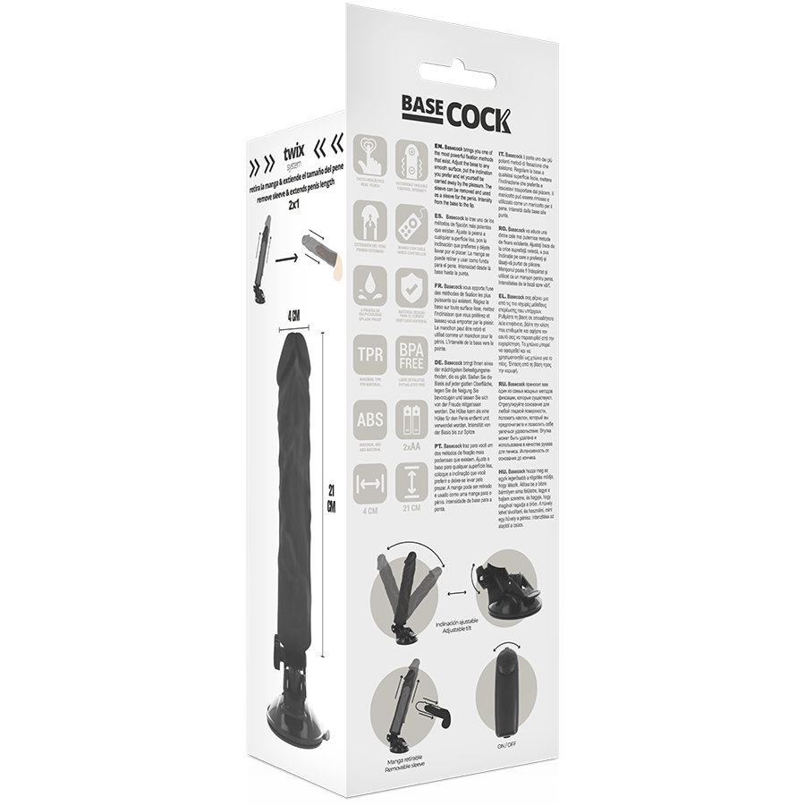 BASECOCK - ΡΕΑΛΙΣΤΙΚΟΣ ΔΟΝΗΤΗΣ ΤΗΛΕΧΕΙΡΙΣΤΗΡΙΟ ΜΑΥΡΟ 21 CM -O- 4 CM