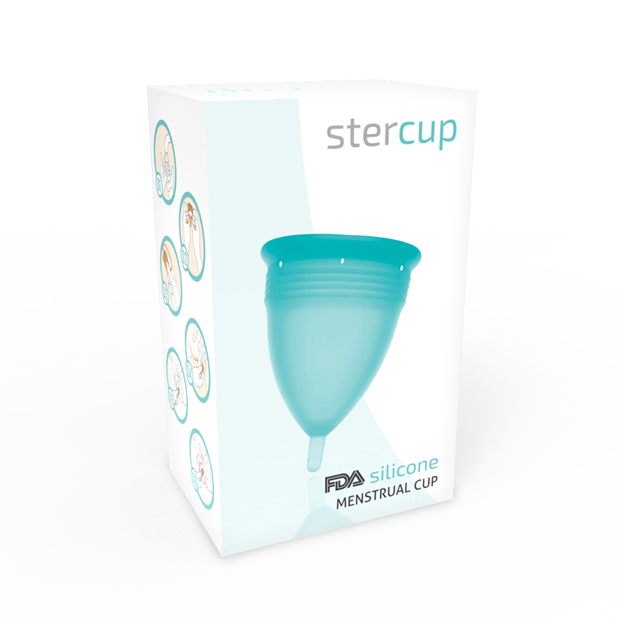 STERCUP - ΚΥΠΕΛΛΟ ΠΕΡΙΟΔΟΥ σιλικόνης FDA AQUAMARINE - ΜΕΓΕΘΟΣ S