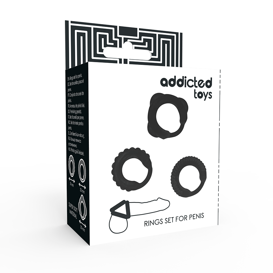 ADDICTED TOYS - ΣΕΤ C-RING ΜΑΥΡΟ