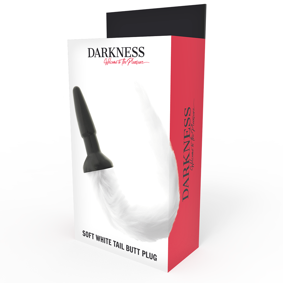 DARKNESS - Πρωκτικό πώμα σιλικόνης με λευκή ουρά