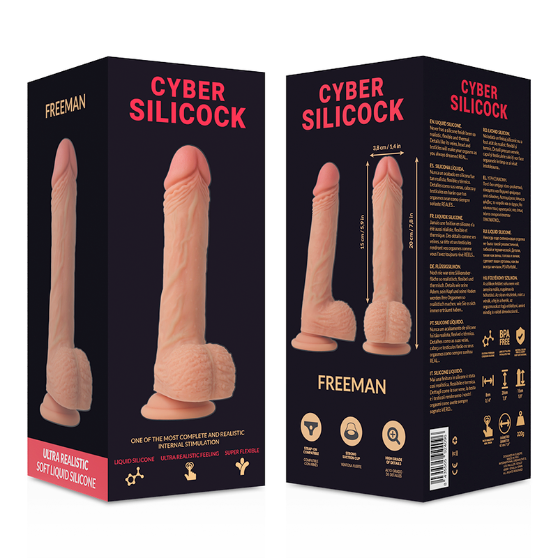 CYBER SILICOCK - FREEMAN ΥΠΕΡΡΕΑΛΙΣΤΙΚΗ ΜΑΛΑΚΗ ΥΓΡΗ ΣΙΛΙΚΟΝΗ 20 CM -O- 3,8 CM